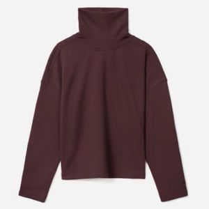 Everlane The Organic Cotton Turtleneck Sweatshirt Chocolate, S, NWT